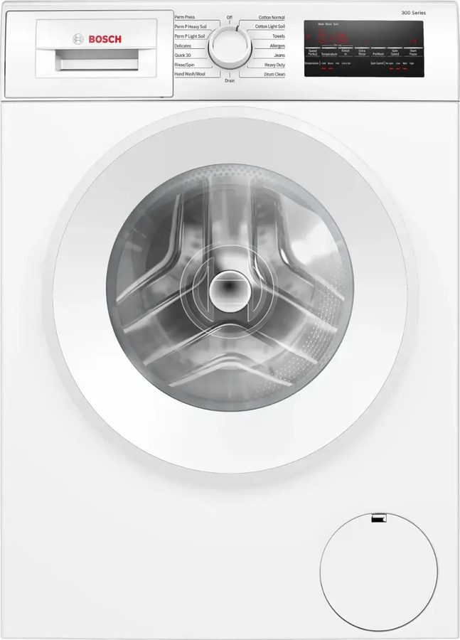 Bosch 300 Series WGA14400UC compact front-load washer product photo (source: AJ Madison)